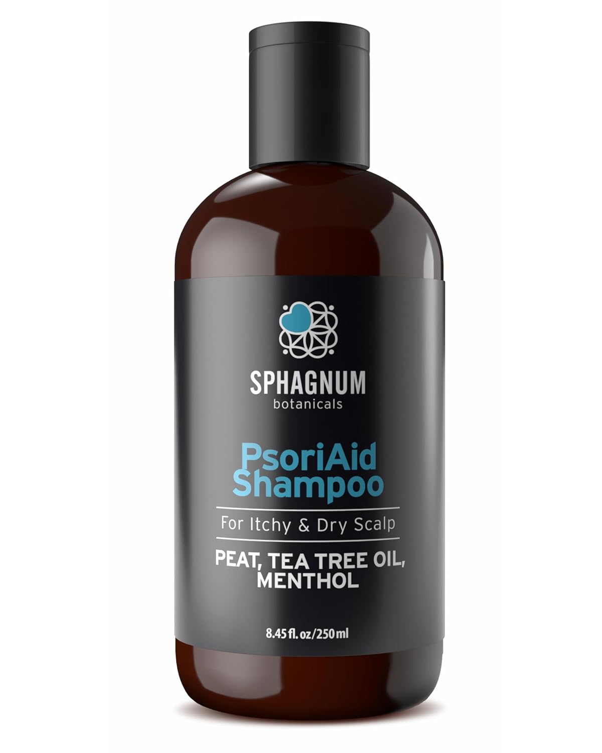 Sphagnum Botanicals Natural Psoriasis Shampoo - Peat Mud & Tea Tree Oil Therapy for Itchy and Red Scalp Treatment. No Coal Tar. 8.45 Oz