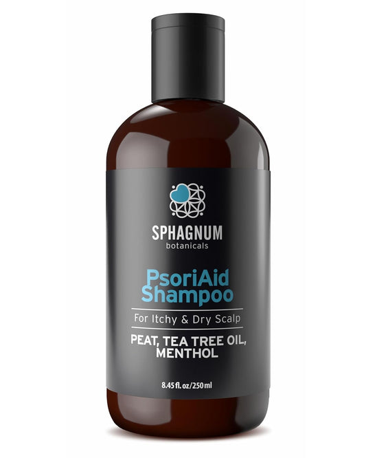 Sphagnum Botanicals Natural Psoriasis Shampoo - Peat Mud & Tea Tree Oil Therapy for Itchy and Red Scalp Treatment. No Coal Tar. 8.45 Oz