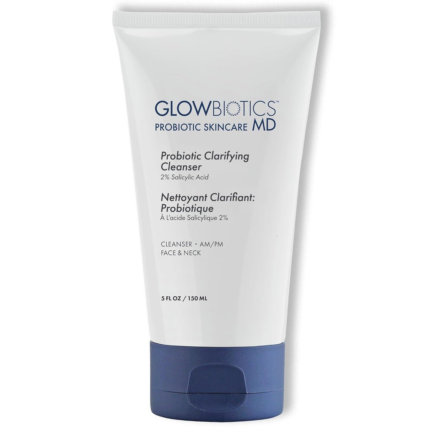 Glowbiotics Probiotic Clarifying Cleanser 5 oz – Gentle Foaming Face Wash with 2% Salicylic Acid & Peptides | Probiotic BHA Cleanser for Oily & Acne-Prone Skin