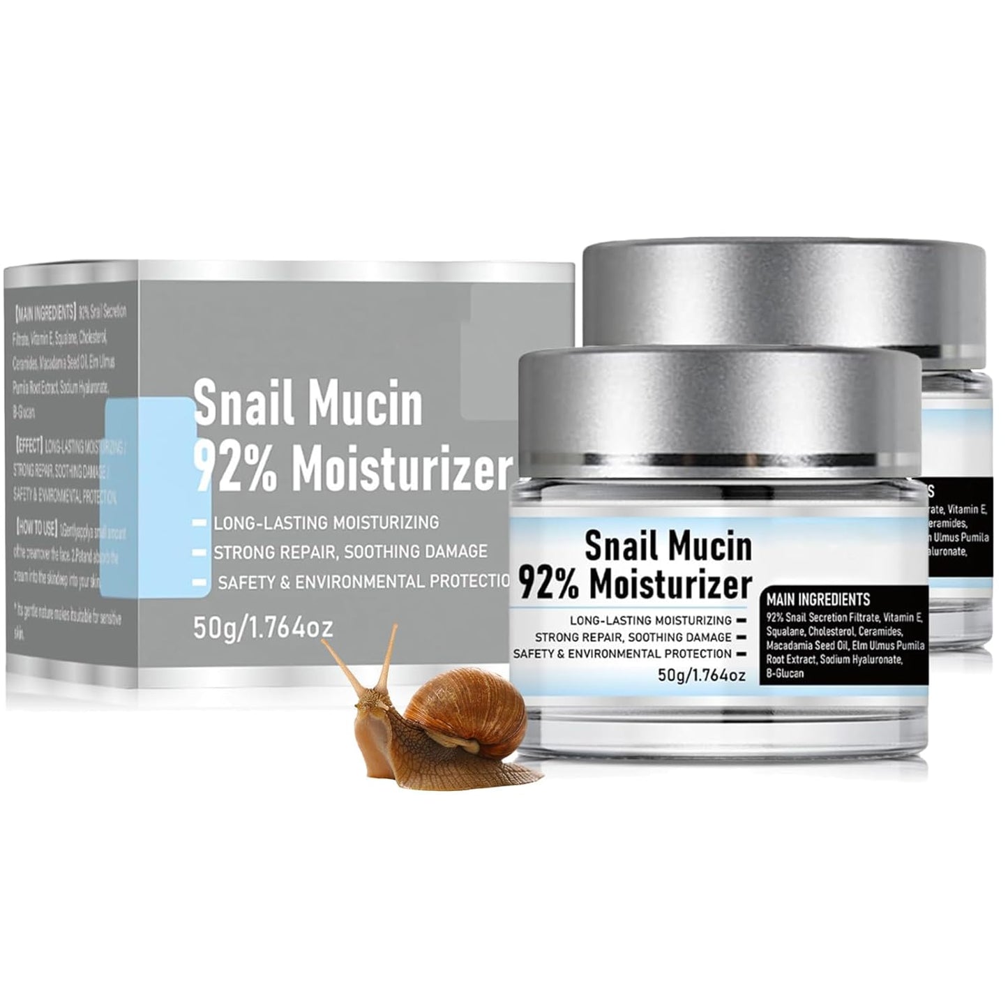 Snail Mucin 92% Moisturizer Daily Face Gel Cream, Crema de Baba de Caracol Original, Snail Secretion Filtrate Nourishing Cream, Moisturizer Face Cream Snail Mucin (2)