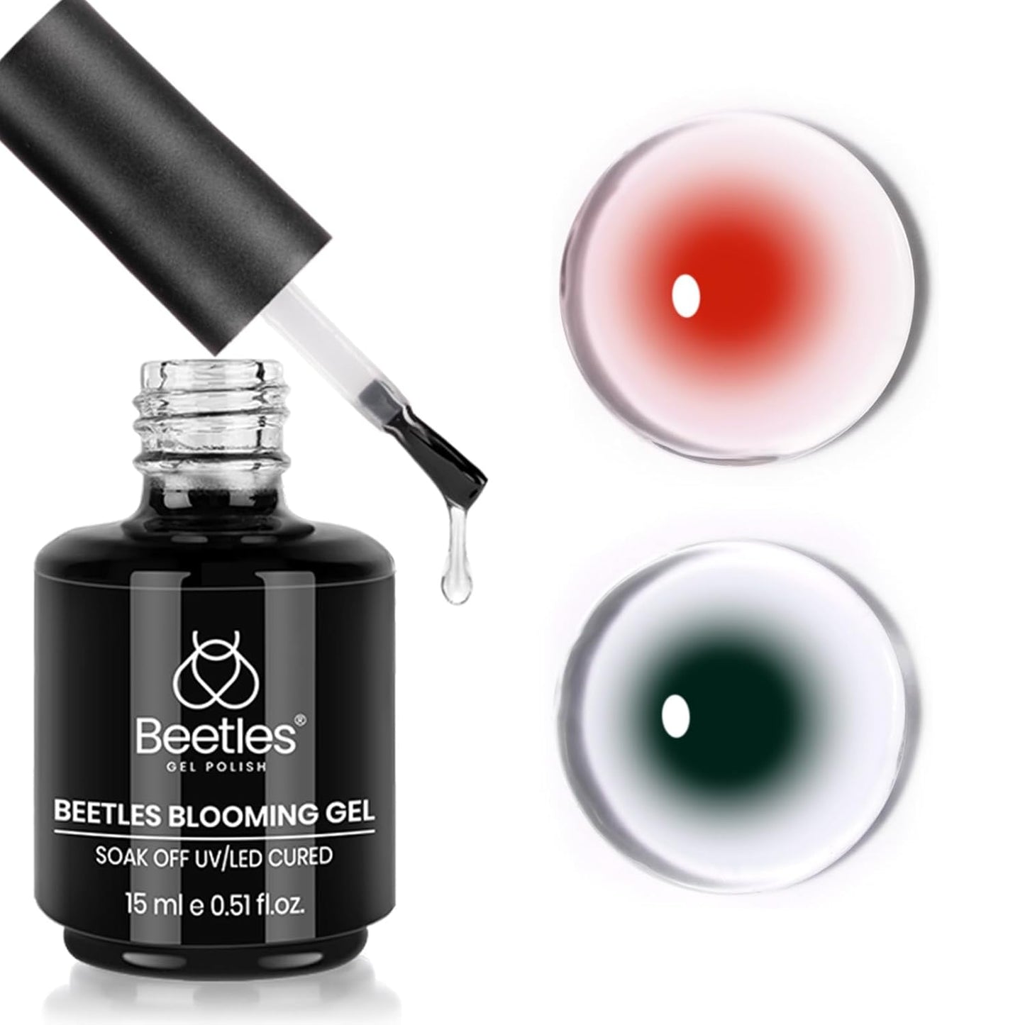 Beetles Blooming Gel Nail Polish, Christmas Nails Gel Polish for Spreading Effect Blossom Marble Natural Stone Watercolor Floral Print Soak off Diy Nail Art Design Manicure Gifts for Women