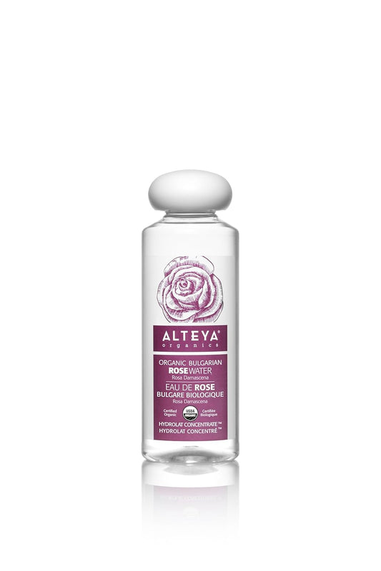 Alteya Organics Rose Water USDA Certified Organic Facial Toner, 8.5 Fl Oz/250mL Pure Bulgarian Rosa Damascena Flower Water, Award-Winning Moisturizer BPA-Free Bottle with Reducer