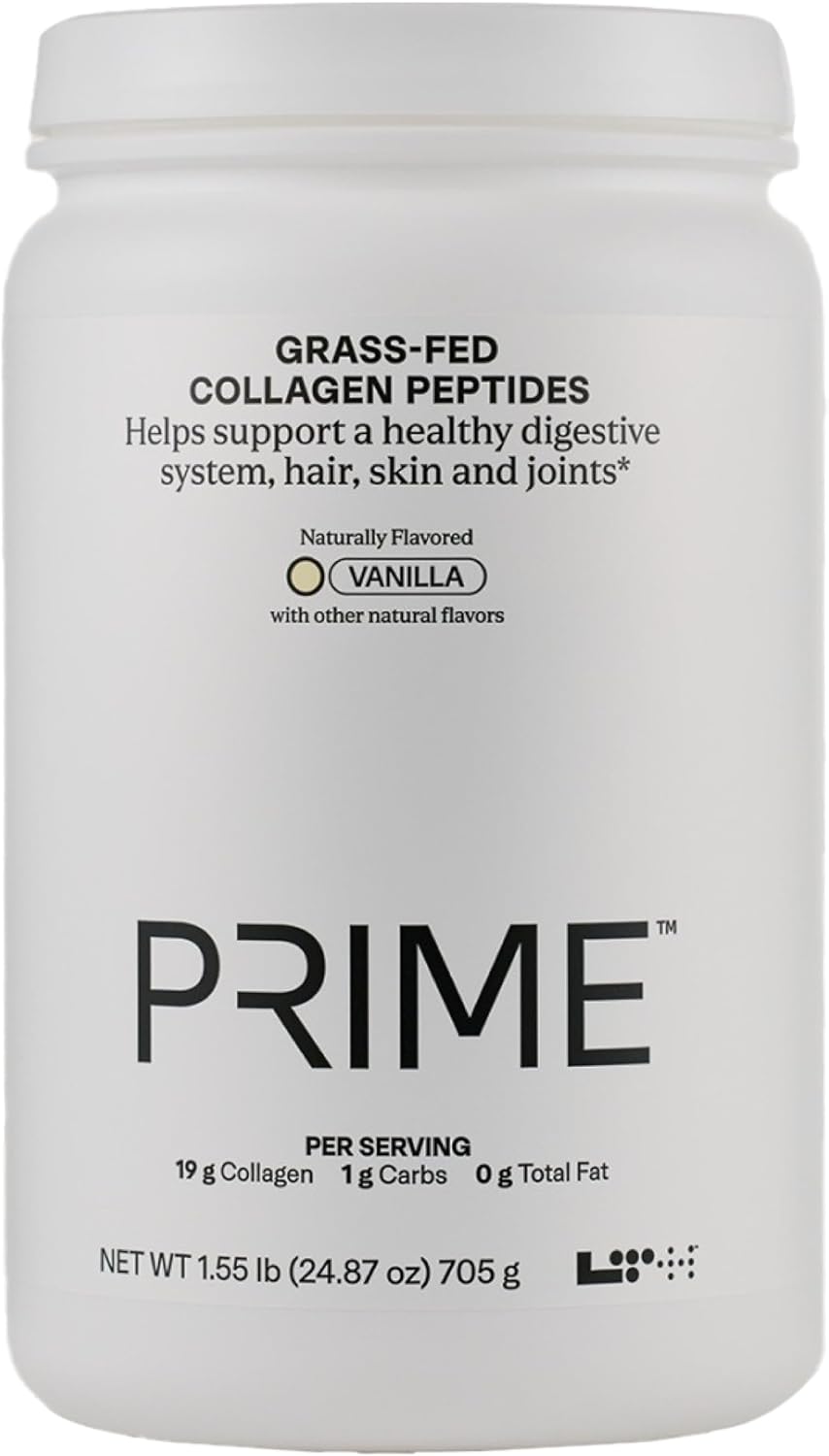 LTH Prime Collagen Peptides - Trusted by Life Time Members - Collagen Powder for Digestive Health - Supports Healthy Joints, Hair & Skin - from Grass-Fed Cows - Vanilla - 30 Servings