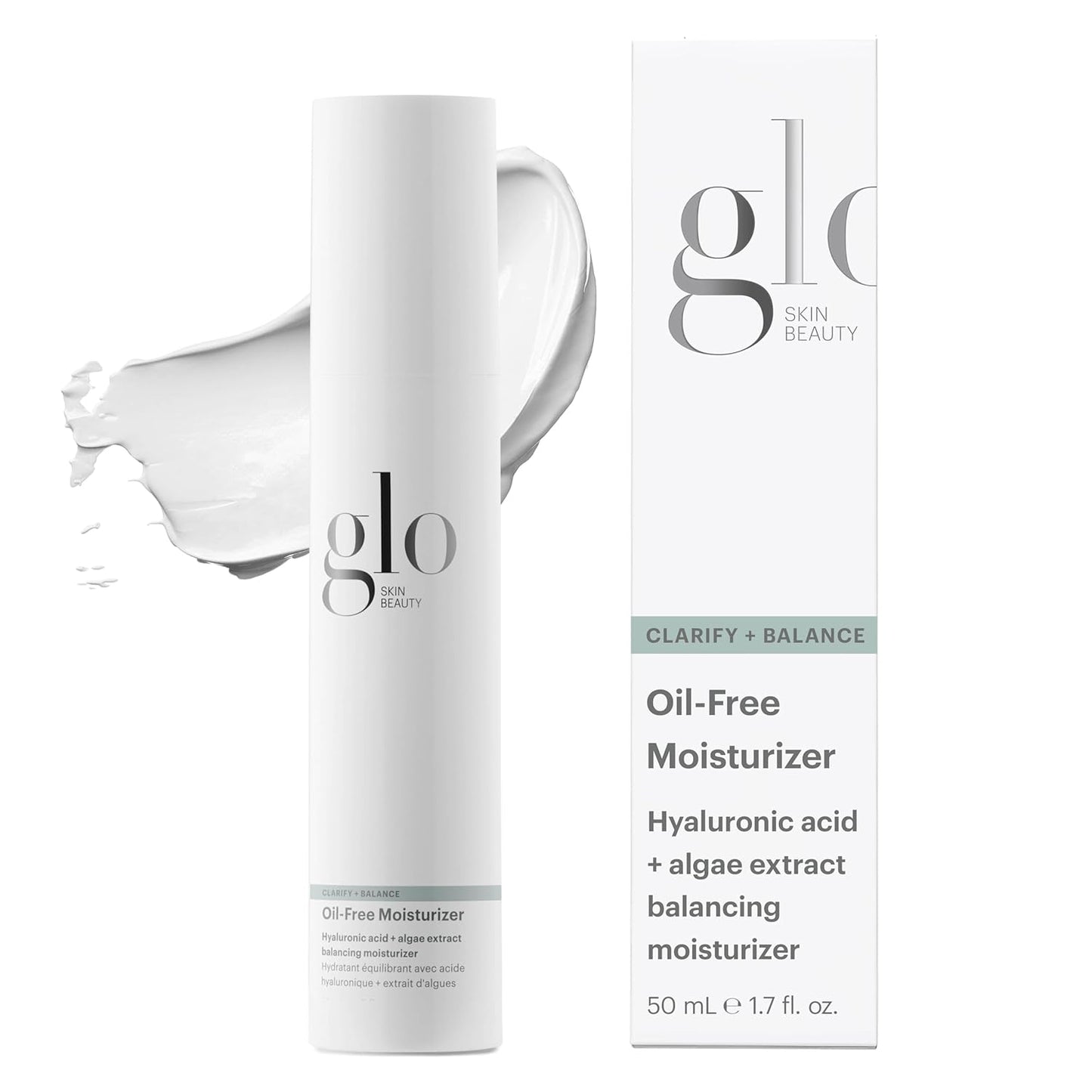 Glo Skin Beauty Oil Free Moisturizer - Lightweight Moisturizing Face Cream Powered by Hyaluronic Acid & Algae Extract for a Balanced, Conditioned & Clear Complexion