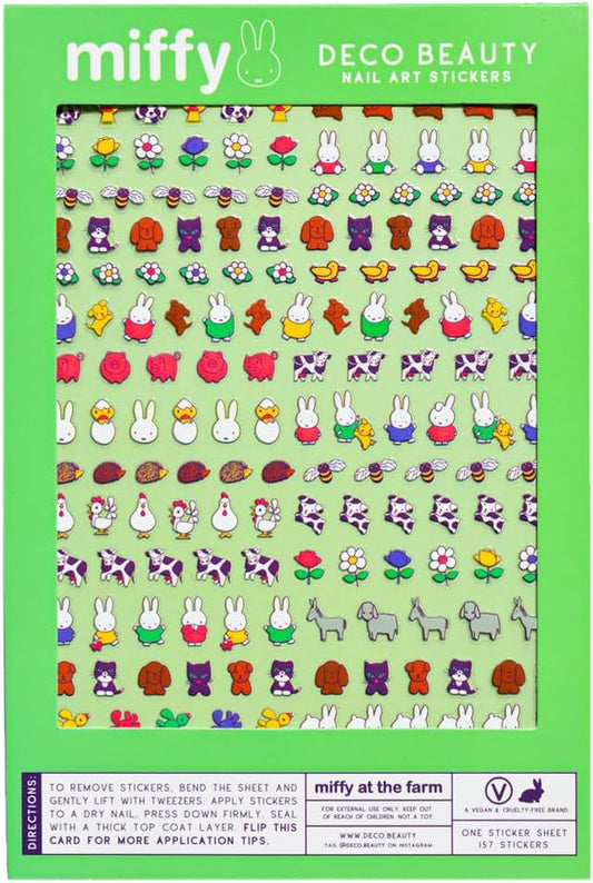 Deco Beauty Miffy at The Farm Nail Stickers - Lightweight & Easy-to-Apply Nail Art with Trendy Design - Durable & Long-Lasting Nail Stickers for Women, Ideal for DIY Manicures & Salon-Quality Nails
