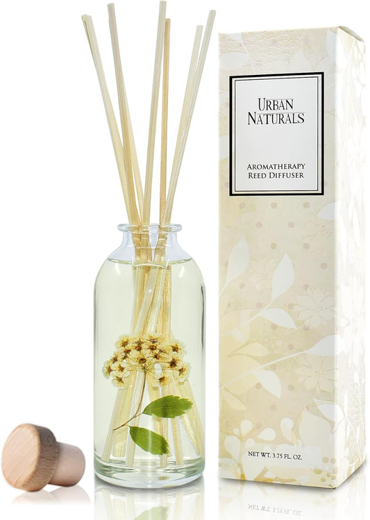 Urban Naturals Spring Blooms Scented Reed Diffuser Oil Set | Real Flowers in The Bottle! Bulgarian Rose, Egyptian Jasmine, Blue Orchid, Lily of The Valley, Amber | Great Idea