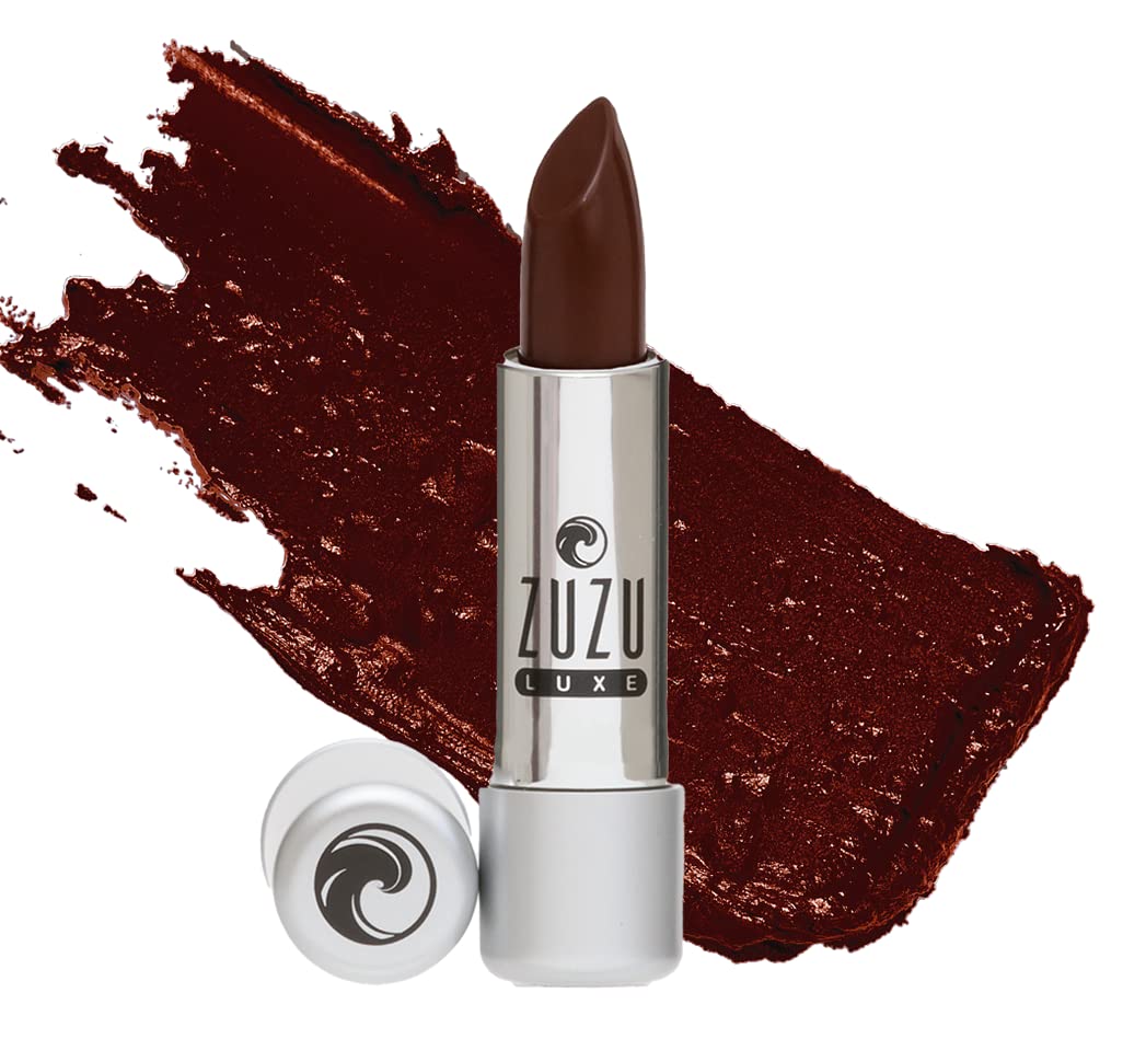 Zuzu Luxe Lip Color Lipstick (Chocolate Cherry - Reddish Brown/Cool Crème), Natural Ultra-Hydrating Lipstick, Paraben Free, Vegan, Gluten-free, Cruelty-free, Non GMO, 0.13 oz