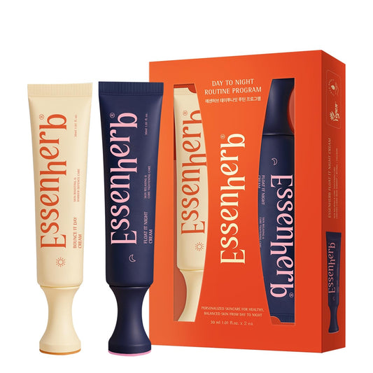 Day to Night Routine Program – 24H K Beauty Skincare Set with Bounce It Day Cream & Float It Night Cream – Vegan Korean Moisturizer Duo for Hydration, Firming & Wrinkle Care (1.01oz&1.o1oz)