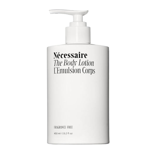 Nécessaire The Body Lotion Fragrance-Free — Unscented Multi-Peptide Body Moisturizer for Women + Men – Non-Comedogenic Lotion for Sensitive Skin – 450ml/15.2 fl oz