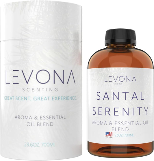 Levona Scent Essential Oils - Scents for Home, Hotel & Office Use - Perfect for Home Diffuser & Humidifiers - Aroma Fragrance Oil, Ideal for Massage, Relaxation, and Spa - Santal Serenity, 700ml