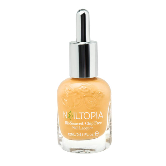 Nailtopia Bio-Sourced, Chip Free Nail Lacquer - All Natural, Strengthening Biotin and Superfood-Infused Polish - Chip Resistant Formula - Quick-Dry, Long Lasting Wear - Just Peachy - 0.41 oz