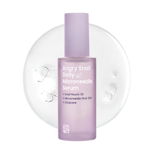 Daily Microneedle Serum "Angry Snail" – 92% Snail Mucin, Microneedle Shot 300, Cica Care, Hydration Serum, Glass Skin, Korean Beauty, 1.69 fl oz / 50ml