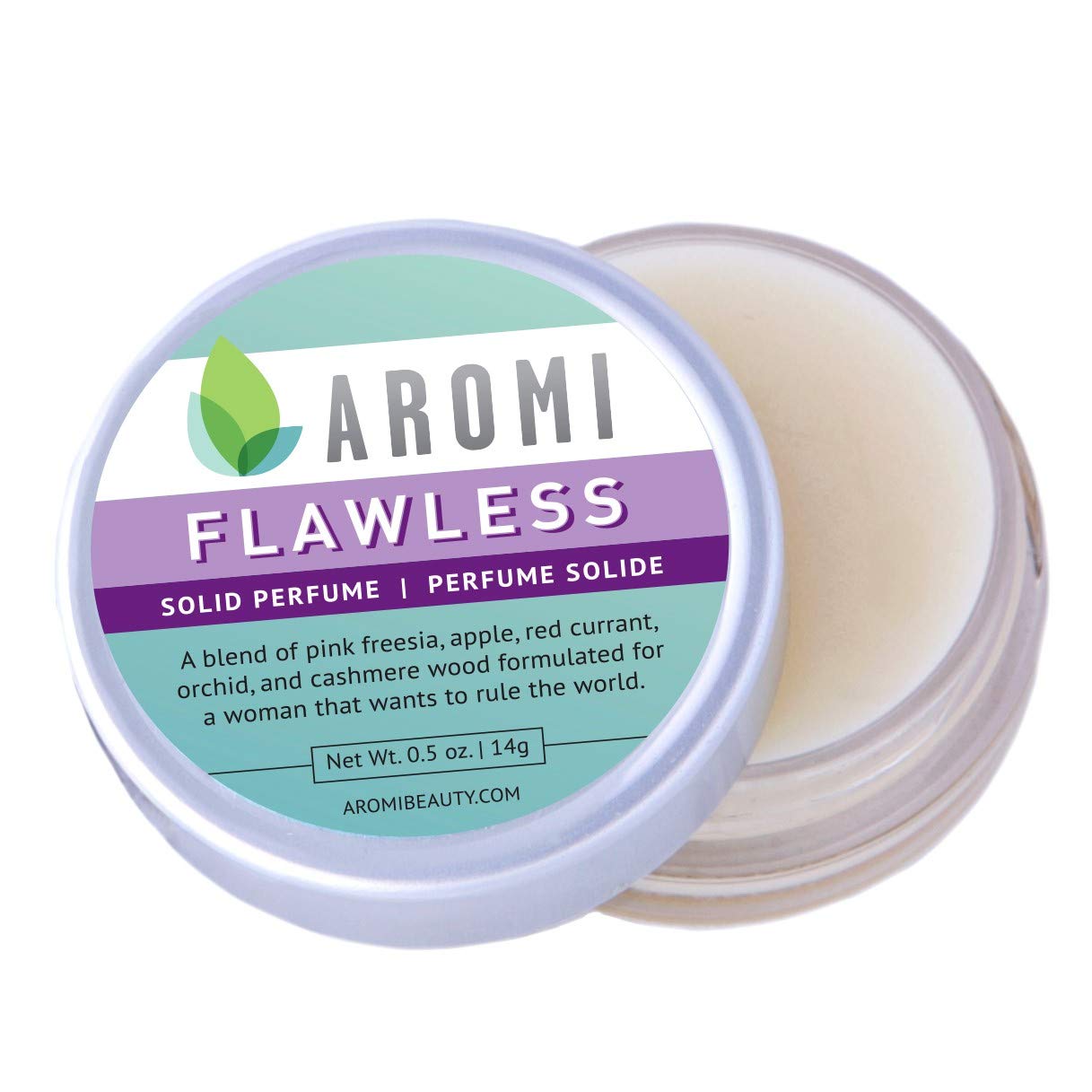 Aromi Solid Perfume | Vegan, Cruelty-free, Best Solid Perfume, Affordable Women's Gift, Travel-Sized, TSA-Approved, Indie Beauty, Artisan Scent, 0.5 oz, (Flawless)