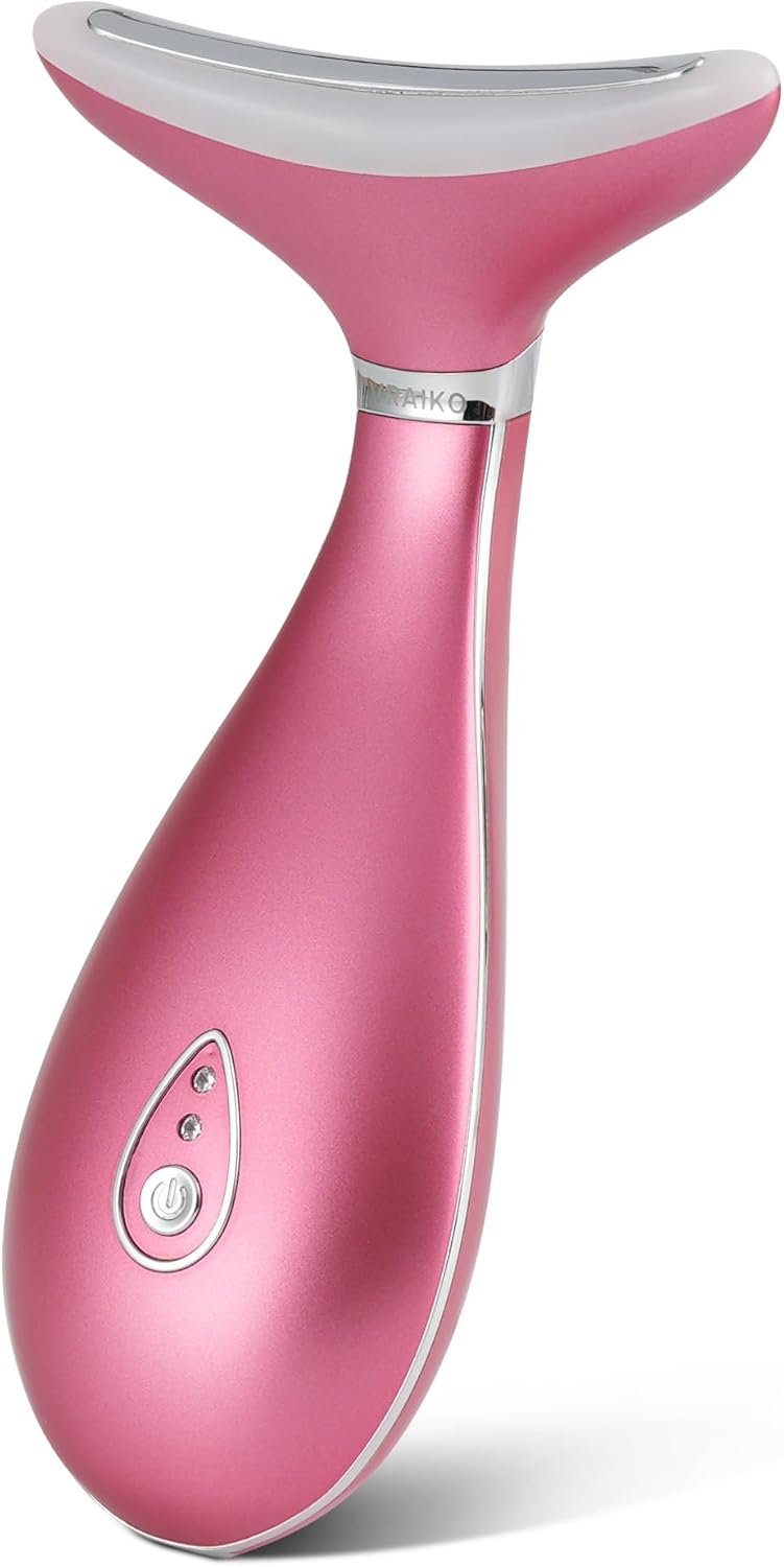 VRAIKO Lily Neck Face Massager, Face Sculpting Tool, 3-in-1 Facial Device with Thermal, Triple Action Care, for Enhanced Absorption Radiance Contouring Elasticity and Lymphatic Drainage (No Stand)