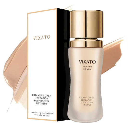 Cover Hydration Liquid Foundation Concealer, 45ML Moisture Liquid Flawless Makeup Cosmetic, Suitable for Most Bright/Neutral/Dark Skin