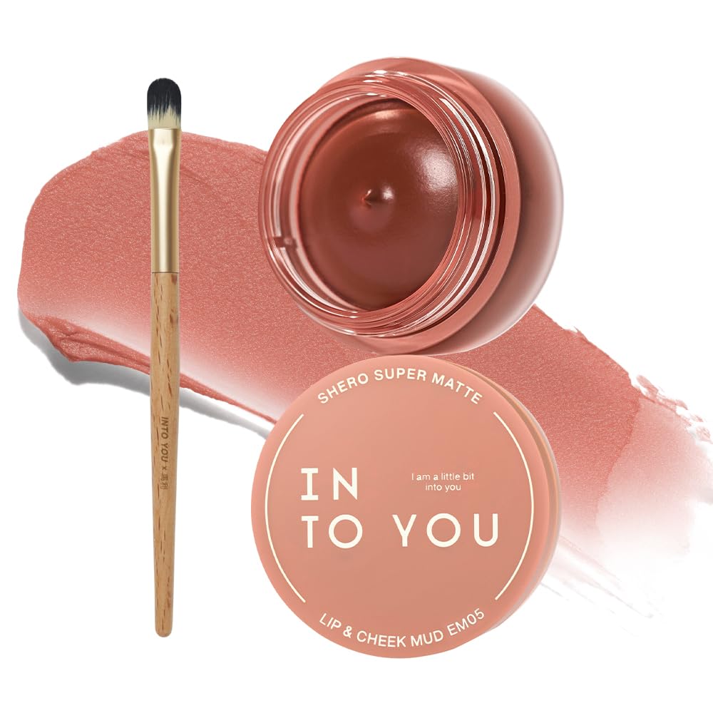 INTO YOU Matte Liquid Lipstick for Women, Canned Long Lasting Nude Lipstick Waterproof with Lip Brush, No Transfer, High Pigmented with Lightweight Lip Mud Texture(C-EM05)