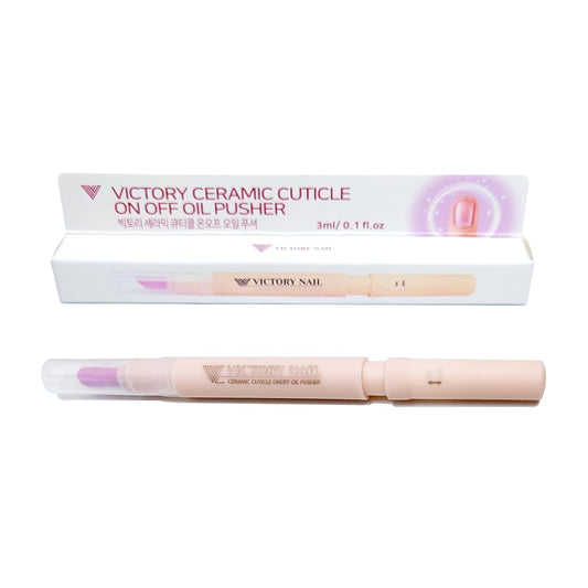 1PCS Ceramic Cuticle On/Off Oil Pusher Cuticle Pusher (Ivory)