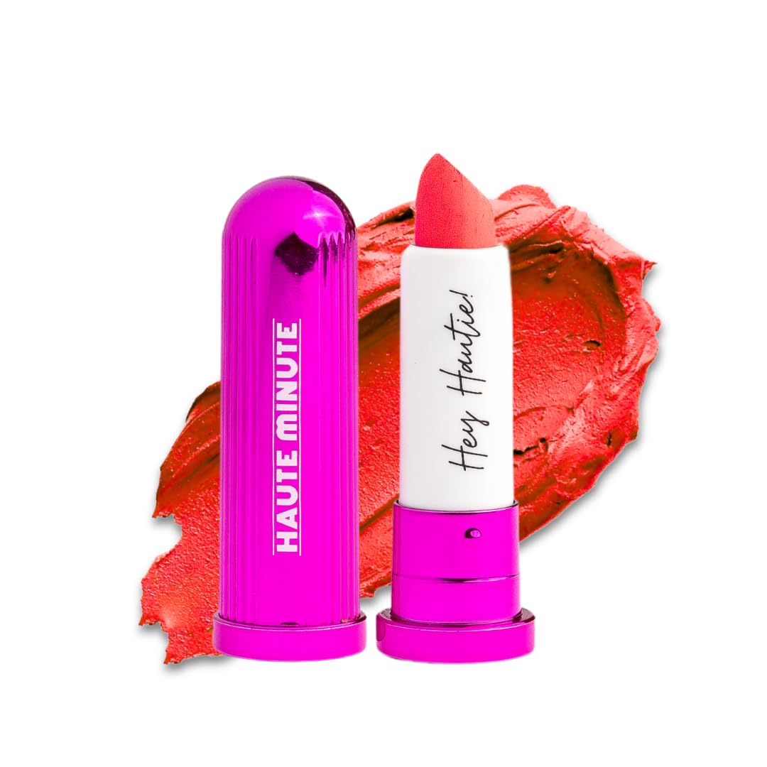 Mini 4Ever Haute Lipstick – Coral Lipstick Long Lasting, Bold Satin Finish, Vegan, Cruelty-Free - Clean & Natural, Travel-Friendly Lip Color (Reservations)