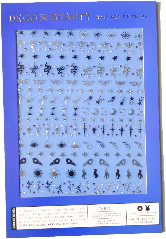 Deco Beauty Tarot Nail Stickers - Lightweight & Easy-to-Apply Nail Art with Cute & Trendy Designs - Durable & Long-Lasting Nail Stickers for Women, Ideal for DIY Manicures