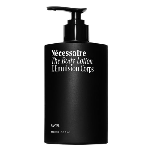 Nécessaire The Body Lotion with Pump – Santal Scented Body Moisturizer with Peptides, Niacinamide, Vitamins C/E & Omega 6/9 – Firming Daily Hydration – Dermatologist-Tested, Vegan – 15.2 oz
