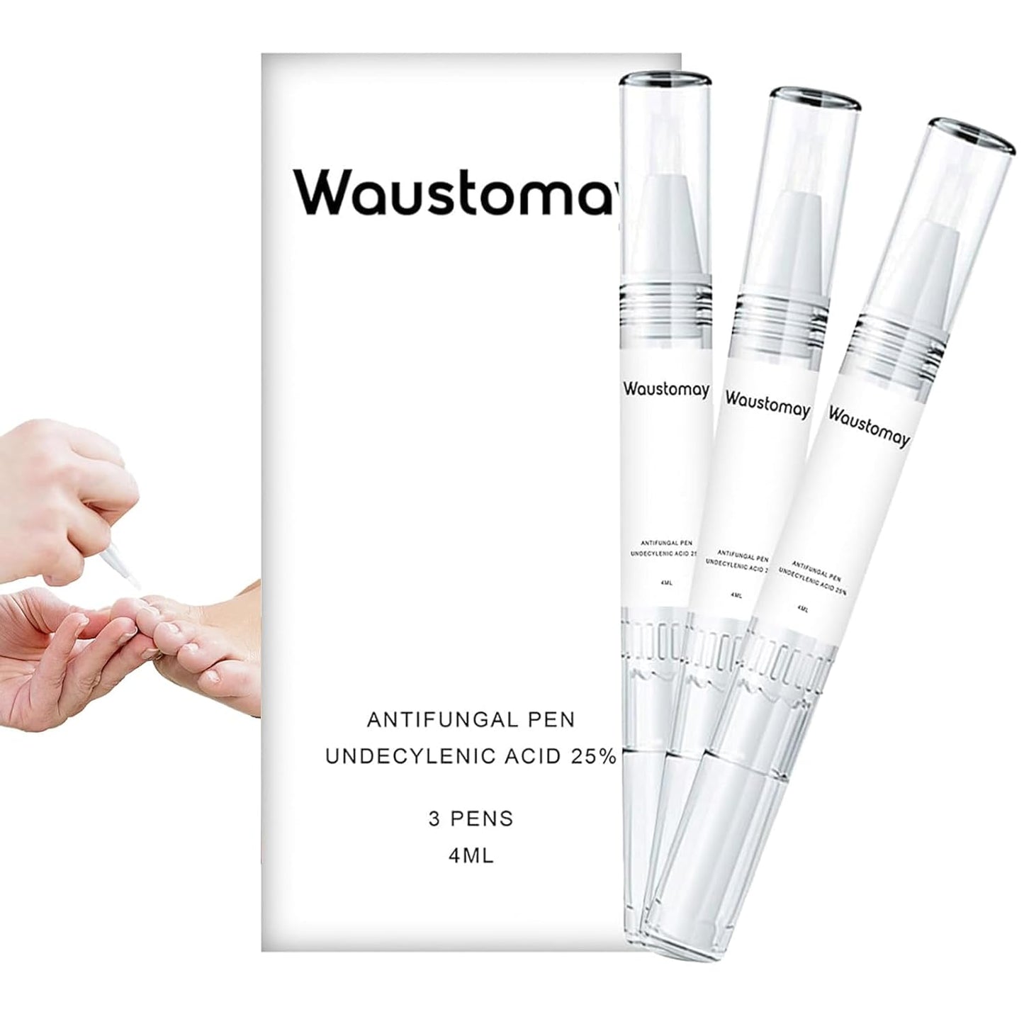 25% Undecylenic Acid Toenail Pen, Suitable for Toenail Repair for Damaged, Broken& Discolored Nails Repair Pen 3 Pack