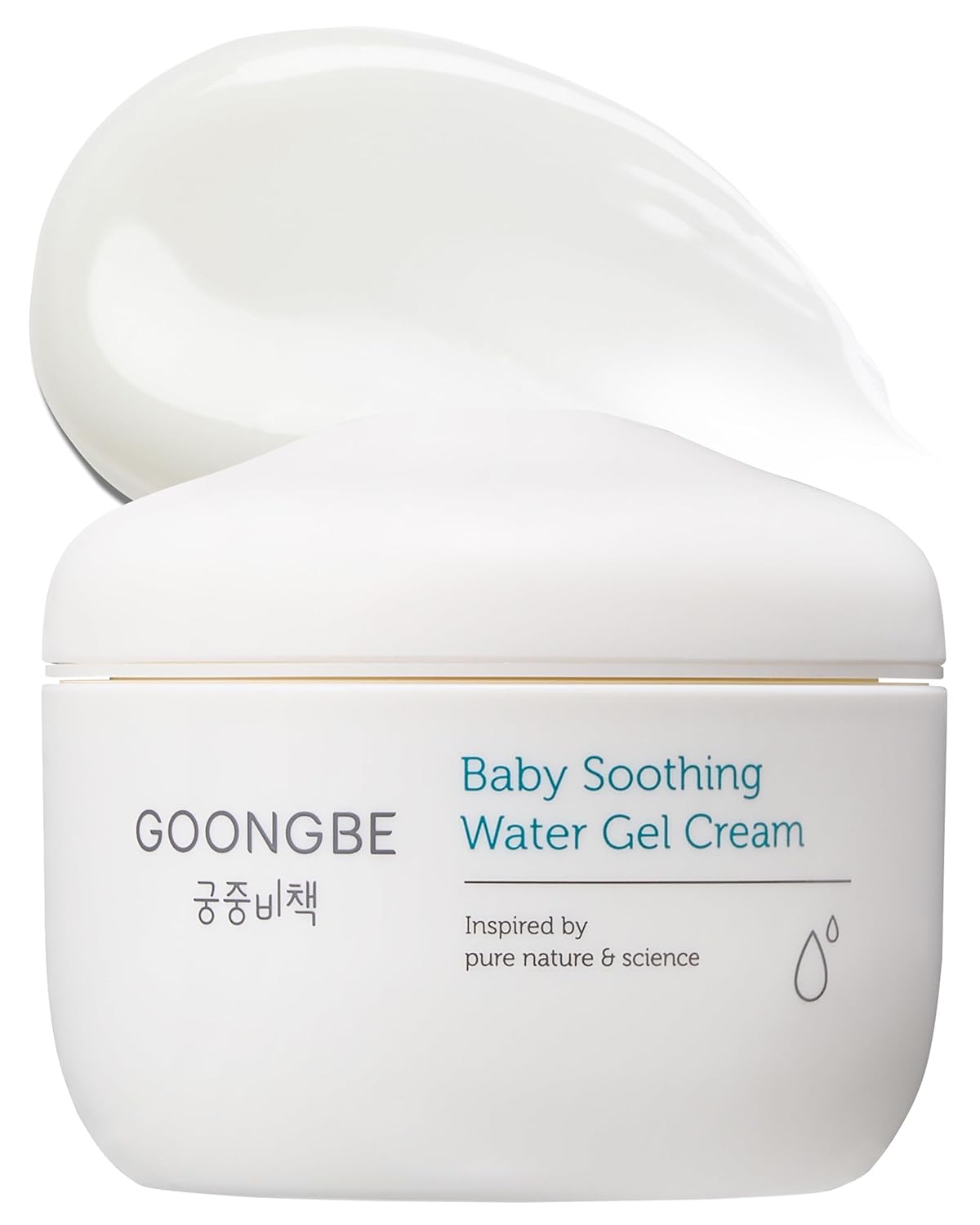 GOONGBE Baby Soothing Water Gel Cream - Korean Baby Cooling & Moisturizing Relief for Baby's Sensitive Skin - Dermatologically Tested - Quick Soothing for Face and Body, 3.38 fl.oz.
