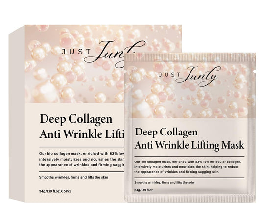 Bio-Collagen Face Mask Sheets, 5-Pack Hydrating, Moisturizing & Brightening Skincare for Glowing Skin, Anti-Aging Sheet Masks for All Skin Types, Deep Nourishing Facial Treatment