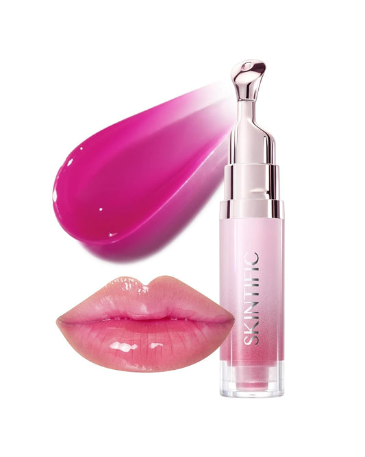 Hydrating Brightening Lip Serum, Smooth Tinted Lip Stain, Plumping Lip Gloss with Polypeptide Squalane, Moisturizing Balms, Brighten Dark Lips, Korean Beauty Makeup (04 Pink Berry)