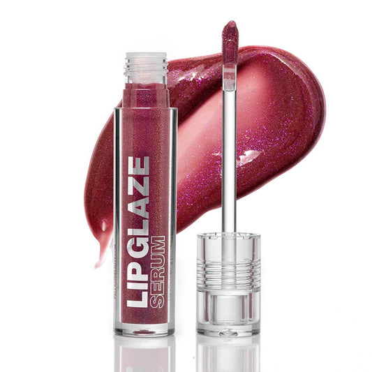 Palladio Lip Glaze Serum, Hydrating Lip Gloss with Peptides & Hyaluronic Acid for Plump, Smooth, and Nourished Lips – Vegan, High-Shine, Non-Sticky Finish (Sugar Plum)