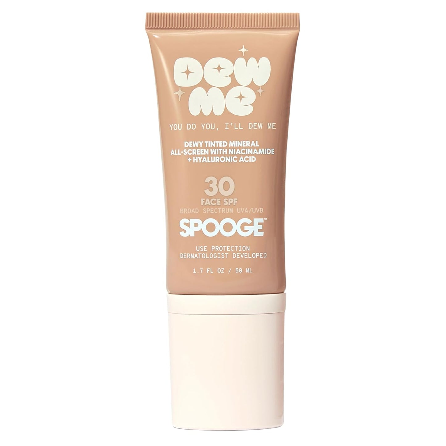 Dew Me Mineral All-Screen - Tinted SPF 30 Face Sunscreen with Hyaluronic Acid + Niacinamide for Golden Glow Dewy Finish - Dermatologist Developed, Makeup Primer Complexion Perfector - (1.7 Oz)