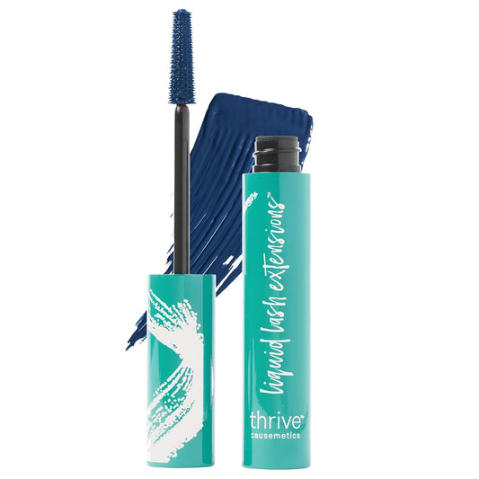 Thrive Causemetics Liquid Lash Extensions Mascara, Tubing Thrive Mascara Lengthening, Volumizing & Curling, Smudge Proof, Washable, No Clumping or Flaking, Vegan & Cruelty Free, Nola (Deep Blue)