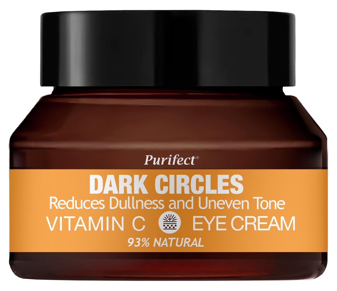 Purifect Natural Eye Cream for Puffiness and Bags Under Eyes with Vitamin C for Dark Circles – Made in USA – Sodium Hyaluronate for Dryness, Discoloration, Tired Eyes, Hydrate, Brighten Skin – 30ml