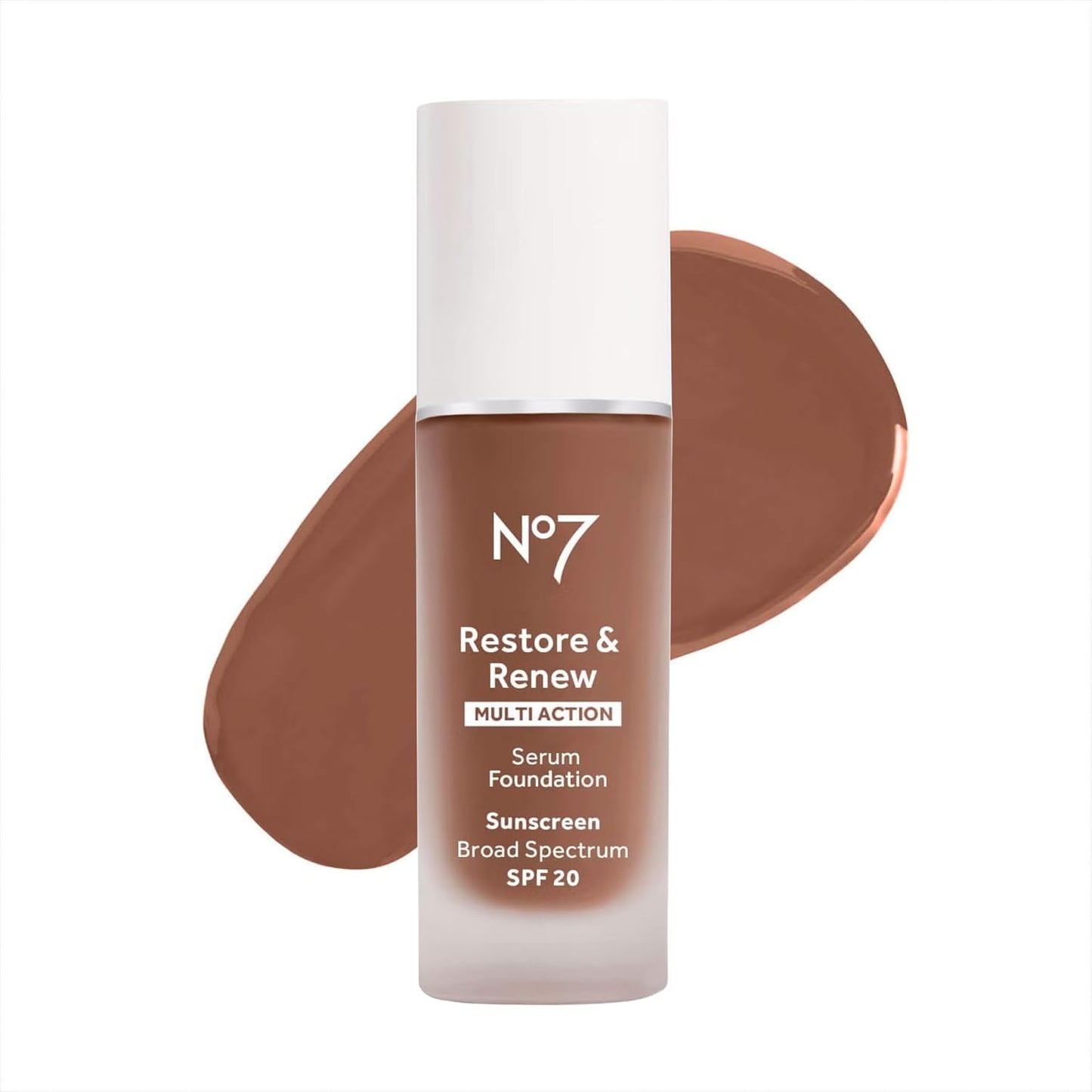 NO.7 No7 Restore & Renew Multi Action Serum Foundation - Cedar Liquid Makeup with Vitamin C, E Collagen for Face Beauty Skin Formula Medium Coverage (30ml) 1 Fl Oz 0.16 pounds