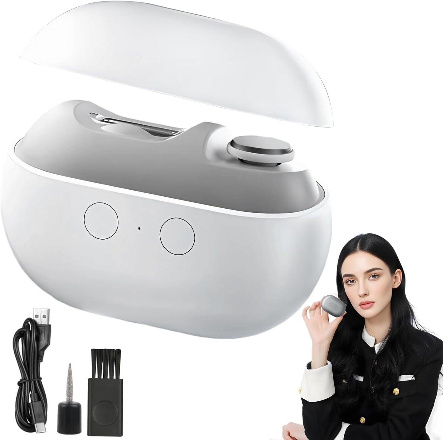 Electric Nail Clipper, 2025 New Electric Nail Trimmer Clippers for Fingers and Toes with 2 Adjustable Speeds, Electric Toe Nail Cutter for Seniors (White)