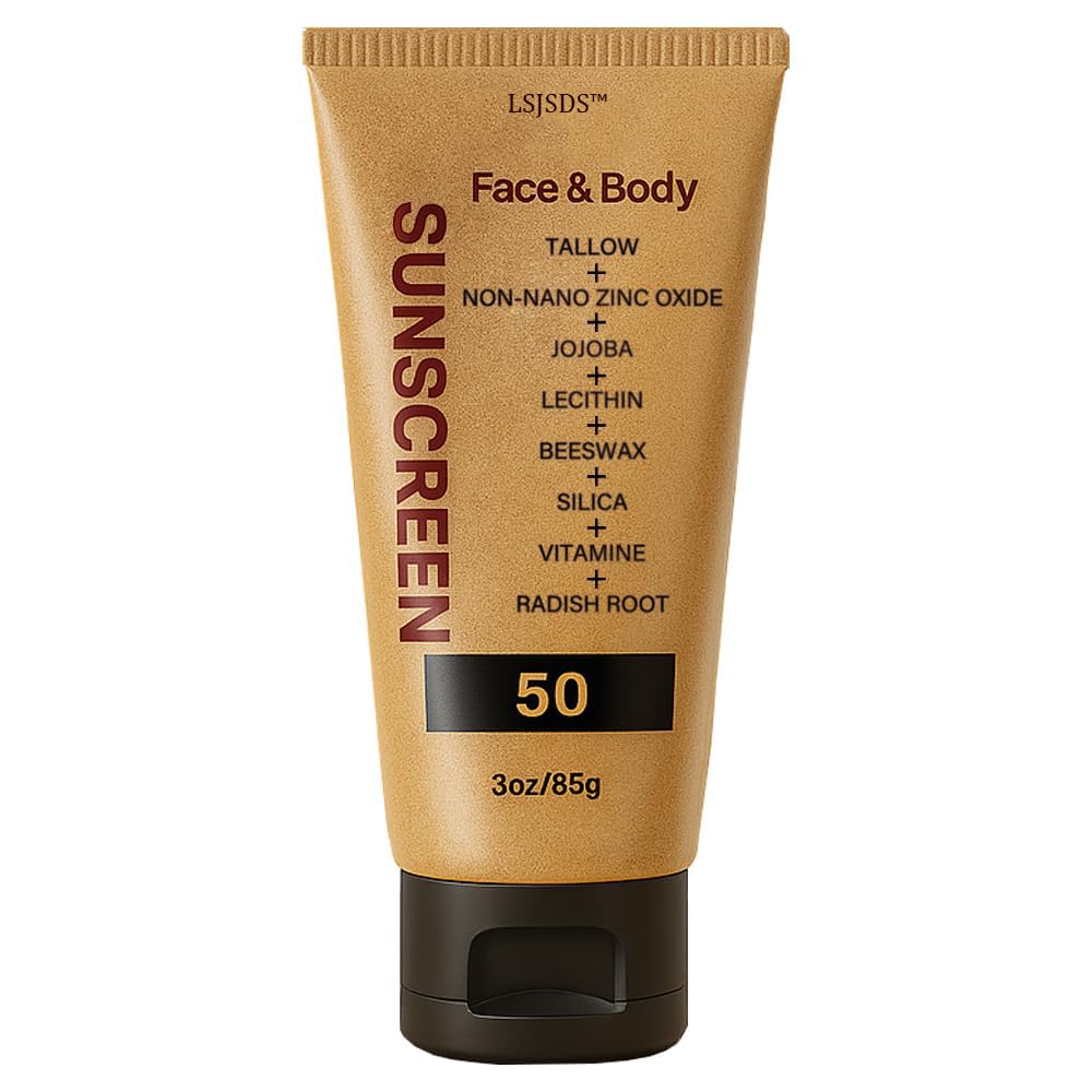 Sky Tallow Sunscreen - Beef Tallow for Skin and Face - Grass Fed Beef TallowSunscreen, Non Greasy Organic Natural Unscented Formula for Skin Summer Outdoor - 3 oz (85 g)