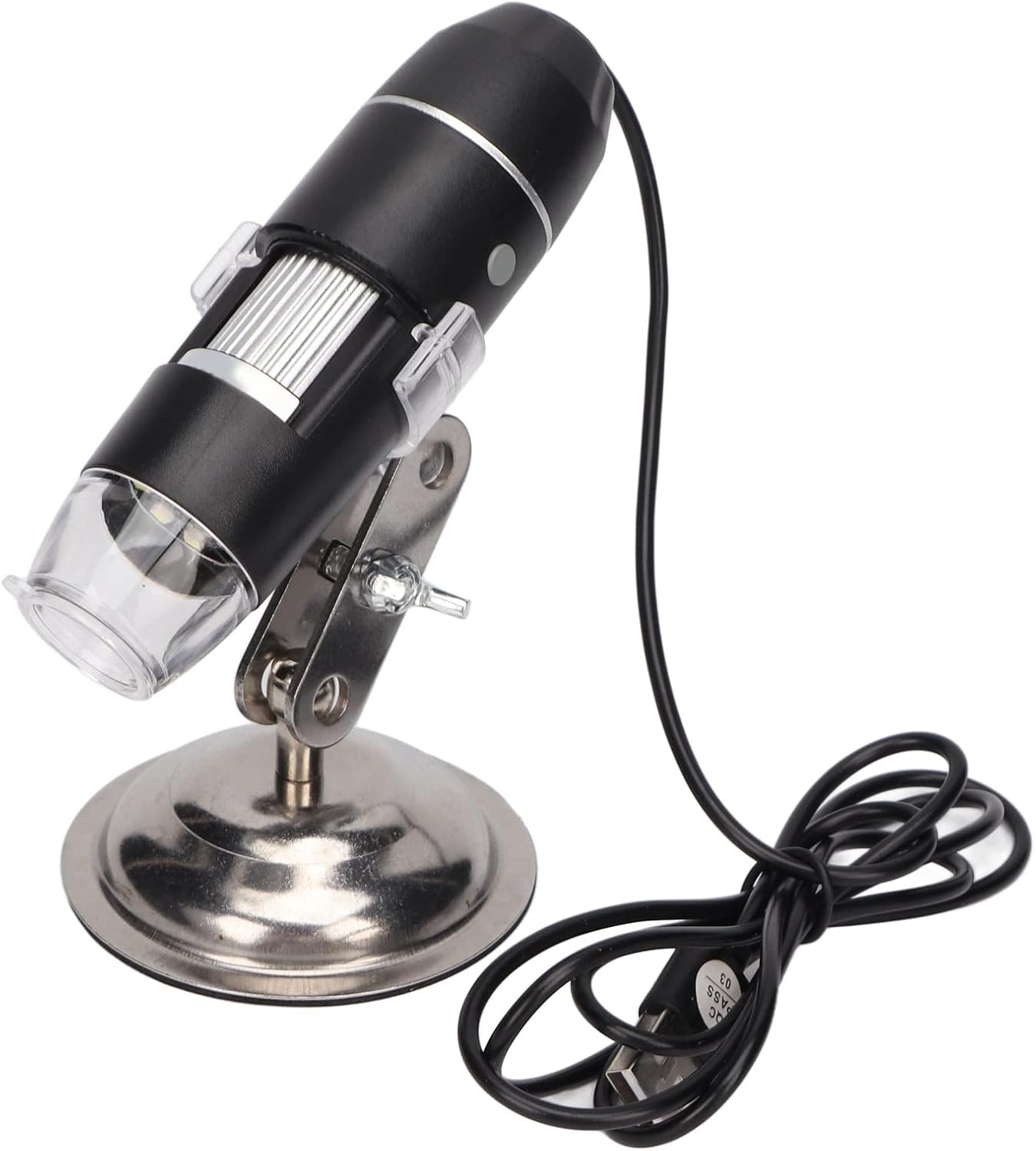 Skin Analyzer Hair Scalp Detector 800X Magnification Portable USB Microscope with 8pcs Light Chips for Skin and Hair Detection (Black)