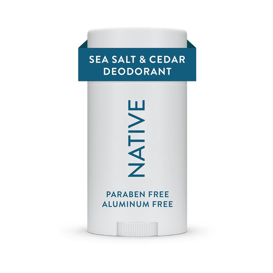 Native Deodorant | Natural Deodorant for Men, Aluminum Free with Baking Soda, Probiotics, Coconut Oil and Shea Butter | Sea Salt & Cedar
