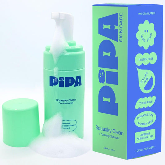Pipa Skincare Squeaky Clean Foaming Cleanser 3.4 fl oz | Gentle Face Wash for Kids & Teens Ages 8 to 13 | Fragrance-Free, Dermatologist & Pediatrician Approved | Daily Hydrating Facial Cleanser