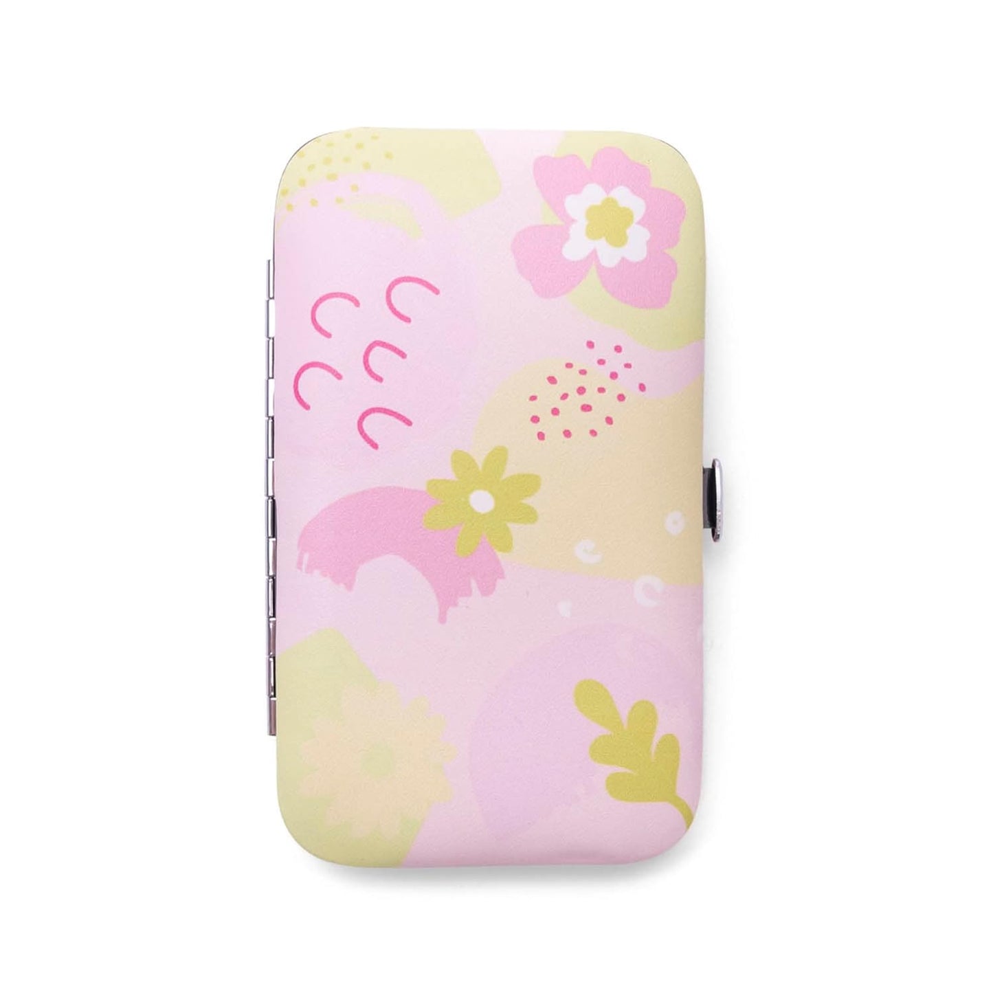 Cait & Co Luxe Pink Portable 7-Piece Manicure Set for Women Travel Nail Grooming Kit with Stainless Steel Clippers, File, & Tools in Chic Designer Case