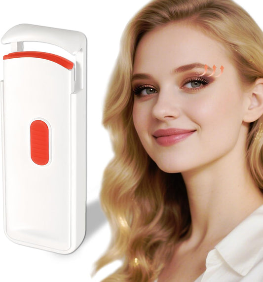 Heated Eyelash Curler - Wide Open Dual-Arc Design Heated Lash Curler - Electric Eyelash Curler - Type-C Rechargeable Mini Lash Curler Natural Curling 24H Long Lasting for Women - Ivory White