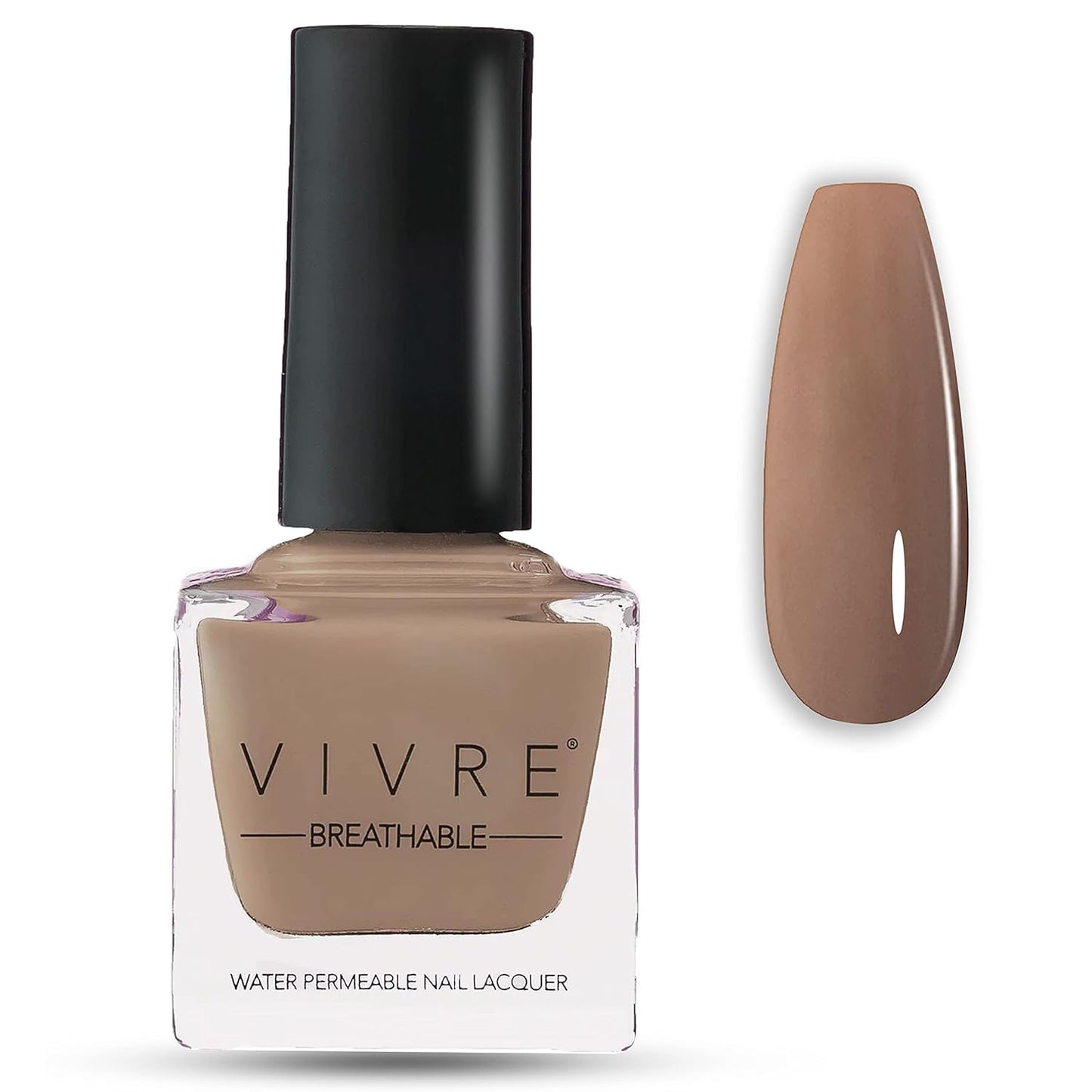 VIVRE Cosmetics Quick Dry Shiny Halal Nail Polish - Vegan, Non Toxic, Long Lasting, Breathable and Water Permeable - Whole Latte Love