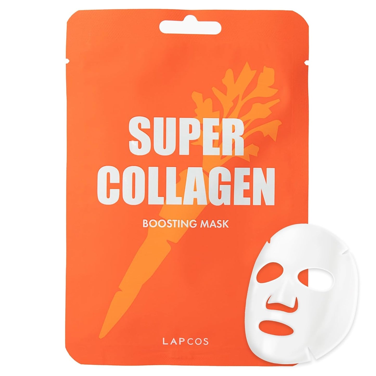 LAPCOS Super Collagen Sheet Mask – Hydrating Face Masks w/Peptide Complex, Vegan Collagen, Niacinamide & Hyaluronic Acid – Revitalizing & Firming Korean Skincare Paraben-Free, Cruelty-Free (10 Pack)