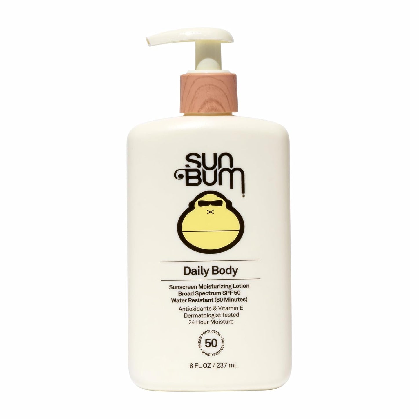 Sun Bum Daily SPF 50 Sunscreen Body Lotion - Broad Spectrum Moisturizing Sunscreen with Vitamin E - Vegan and Hawaii 104 Act Compliant (Without Octinoxate & Oxybenzone) - Dermatologist Tested - 8 oz