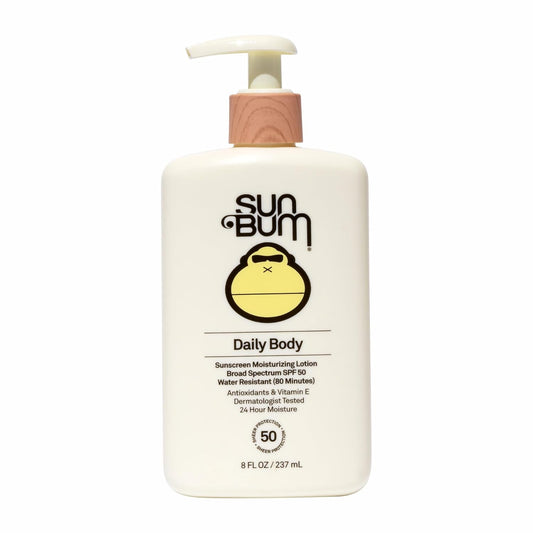 Sun Bum Daily SPF 50 Sunscreen Body Lotion - Broad Spectrum Moisturizing Sunscreen with Vitamin E - Vegan and Hawaii 104 Act Compliant (Without Octinoxate & Oxybenzone) - Dermatologist Tested - 8 oz