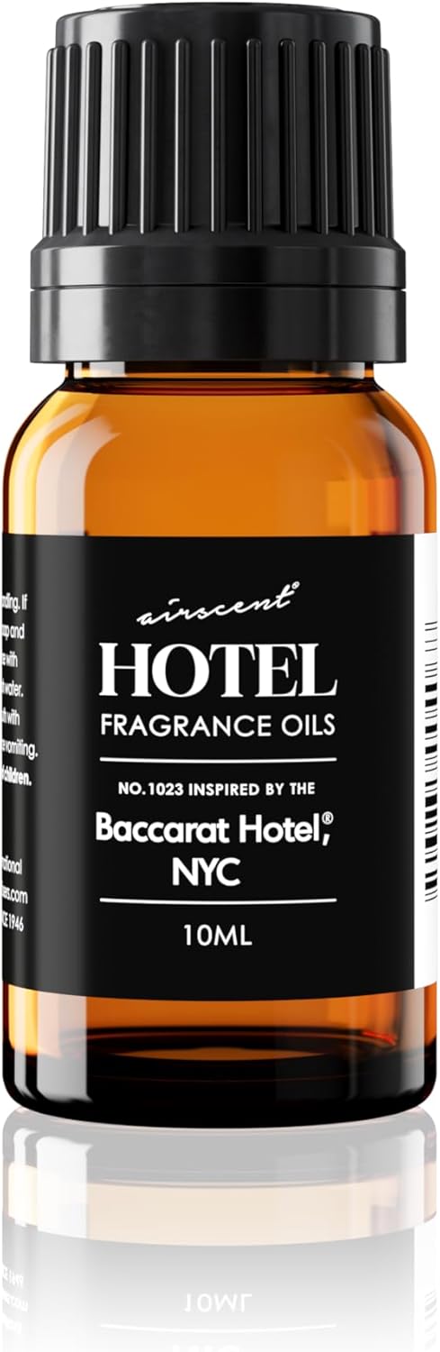 AirScent Hotel Diffuser Oil No. 1023 Inspired by The Baccarat Hotel Scent - Love Affair Fragrance Oil for Ultrasonic and Waterless Diffusers and Crafting - 10 mL, 0.34 fl oz Glass Bottle with Dropper