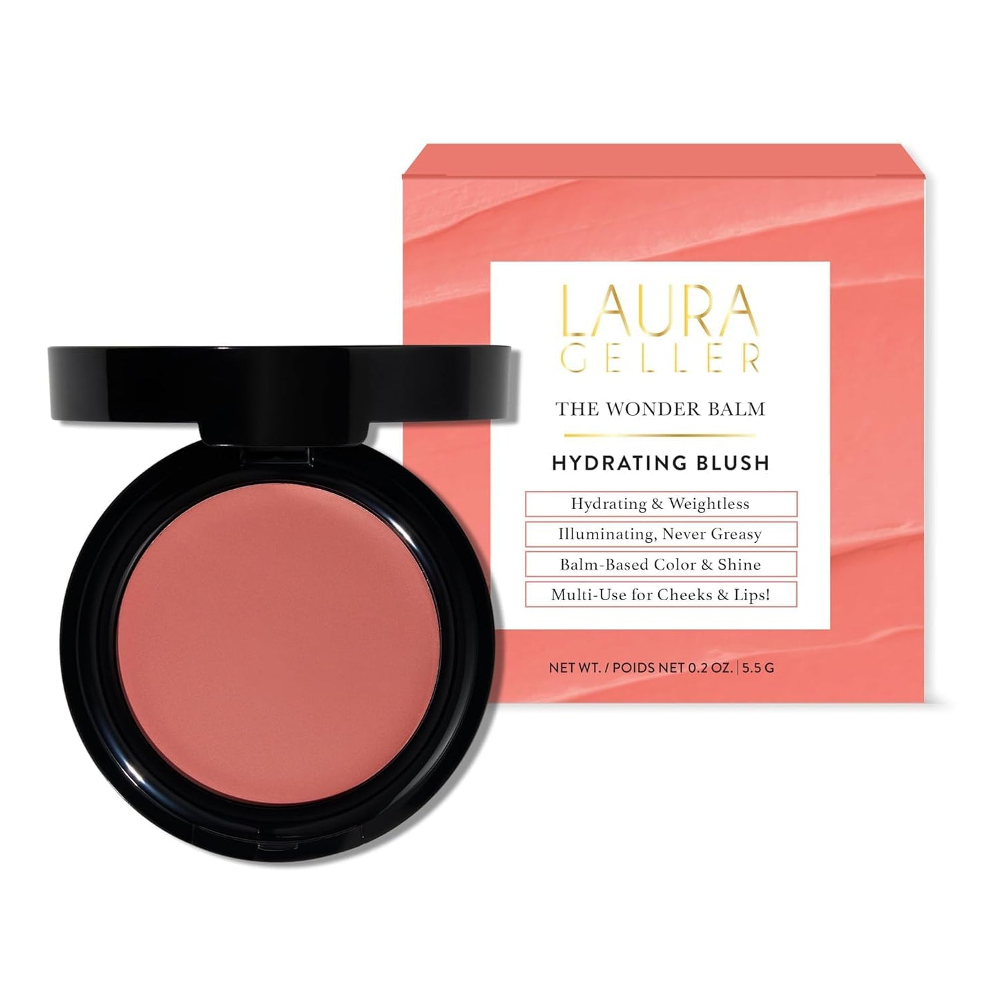 LAURA GELLER NEW YORK The Wonder Balm Complexion Enhancer - Hydrating Weightless Subtle Hint of Color + Glow for Mature Skin - Vegan Squalane - Apply to Cheeks & Lips (02 Pinch-Me Pink)