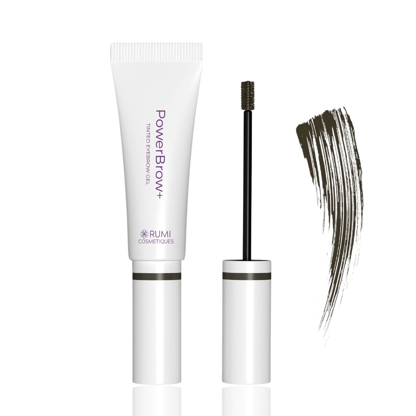 Rumi Cosmetiques PowerBrow+ Tinted Eyebrow Gel For Older Women - Defines, Fills, Thickens Brows - 2-in-1 Formula - Natural Color, Quick Fixing, Long-Lasting - Hypoallergenic Dark Brown (Espresso)