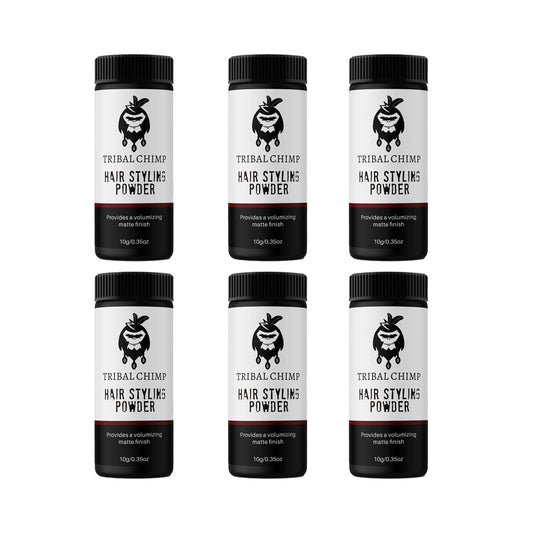 Tribal Chimp Hair Styling Powder, All-day Invisible Hold Hair Volumizer and Texture Powder for Men and Women, Styling Powder with Matte Finish - 6-Piece Set, 10g