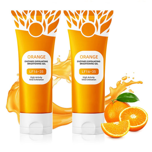 Orange Exfoliating Gel for Face and Body, 2026 Upgraded Deep Pore Orange Peeling Scrub, Cleaning Pores, Remove Blackheads Moisturize Cleansing, Facial Exfoliating Gel for All Skin (2PC, 3.52 Fl Oz)