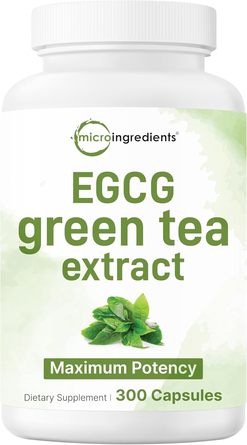 Extra Strength Green Tea Extract 9,000mg, 300 Capsules | 50% EGCG, 98% Polyphenols | 5 Month Supply | Maximum Potency Polyphenols Antioxidant Supplement for Skin, Energy, Brain & Heart Support